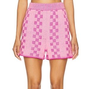 Pink Checkered Women's Shorts